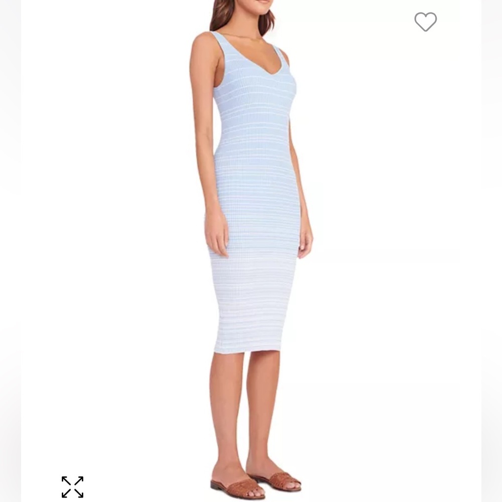 STAUD Dana Rib Knit Midi Dress